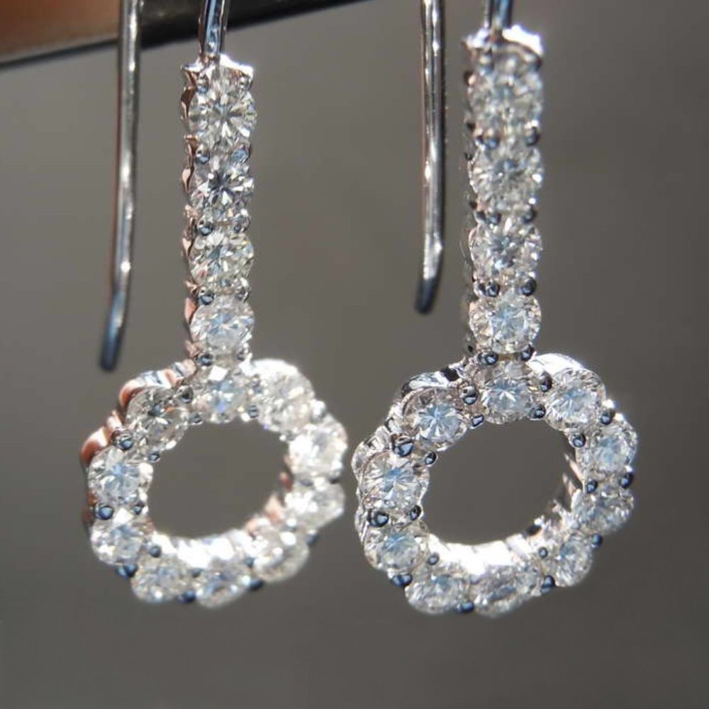 🎁Lovely 925 Silver Plated Round Long Dangle Earrings, MARR9294